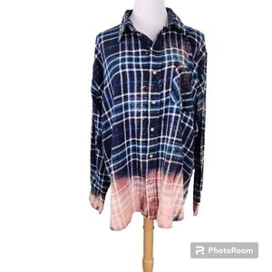 NWT N/V Vintage Distressed Flannel Shirt